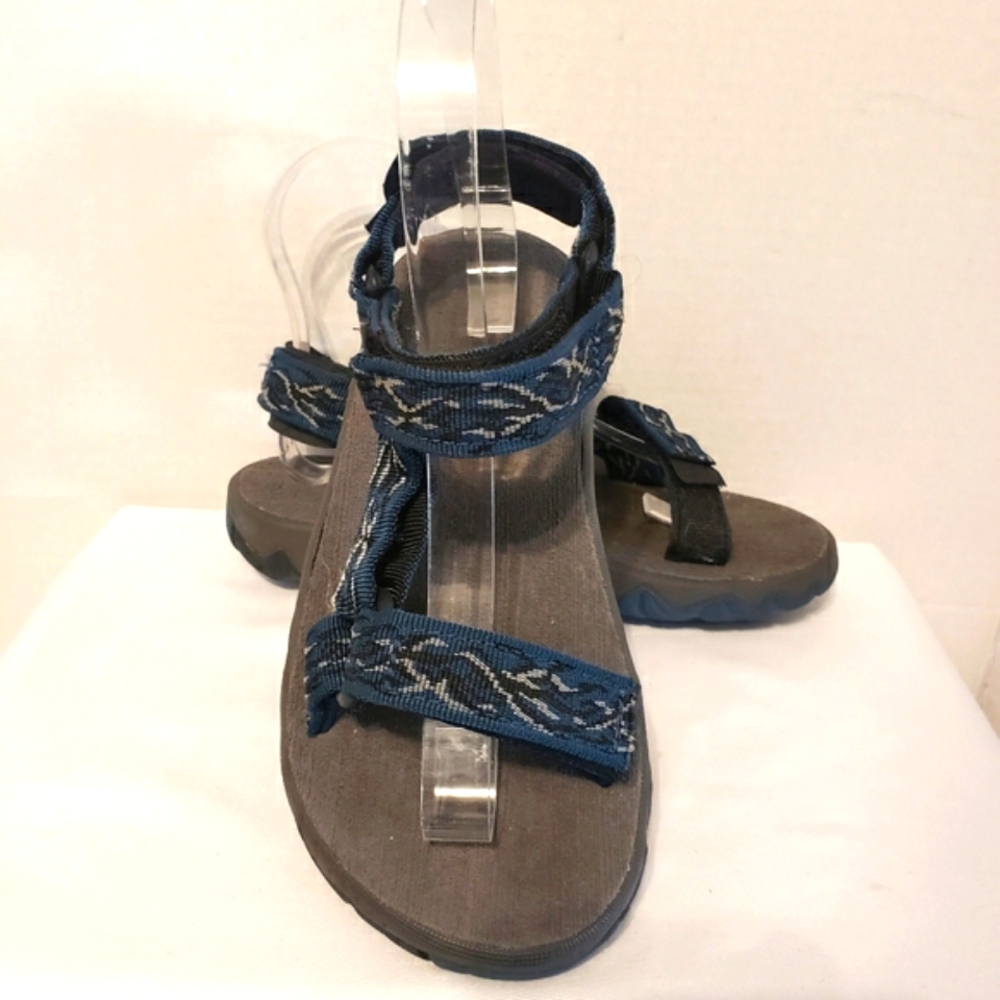 Teva Unisex Size 3 Kids Sandals Blue Black White
